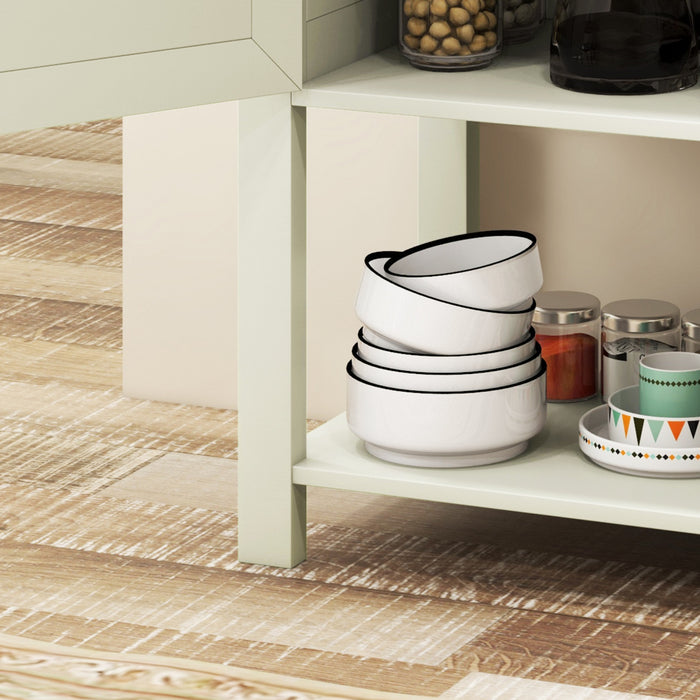 HOMCOM Kitchen Sideboard with Storage Cabinet, Bottom Shelf, White