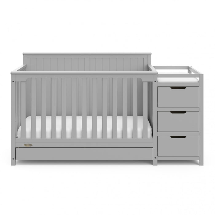 Graco Hadley 5-in-1 Convertible Crib and Changer with Drawer - Pebble Gray