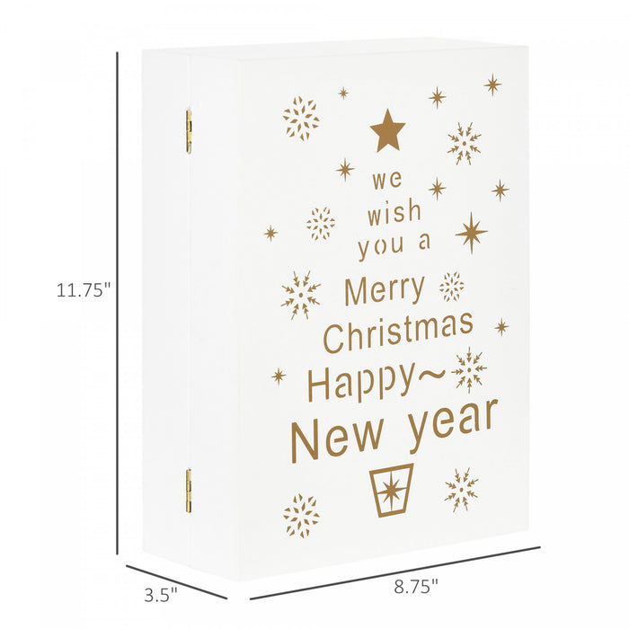 Homcom 24 Days Wooden Christmas Advent Calendar Book For Kid Adult