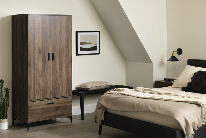 Musano Wardrobe Armoire With Doors And Drawers - Natural Walnut 