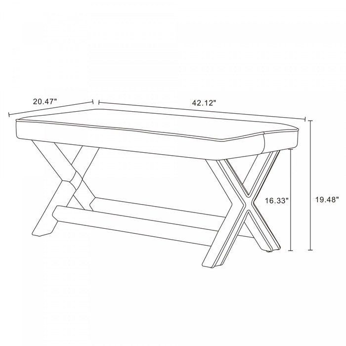 Abigail Mid-Century Modern Upholstered Velvet Accent Bench in Forest Green