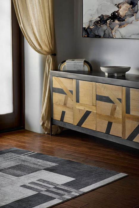 Sorelle Contemporary 5'1\" x 7'7\" Area Rug in Grey Indoor Area Rug