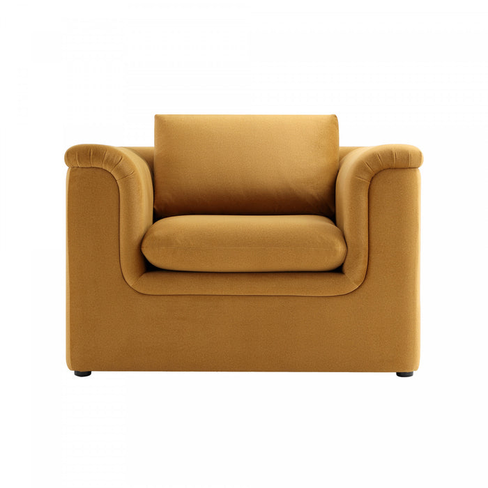 Haven Contemporary Modern Upholstered Accent Chair in Harvest Gold