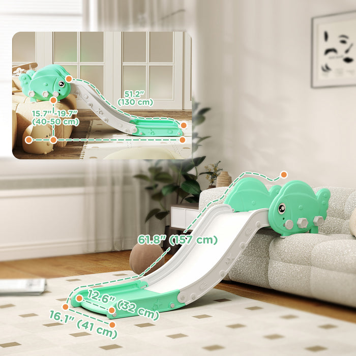 Qaba Couch Slide for Kids, Toddler Slide Can Be Used for Bed, Sofa, Stairs, Easy Assemble & Storage, 51\" Extended Length Lightweight Kids Slide for 18-48 Months, Green