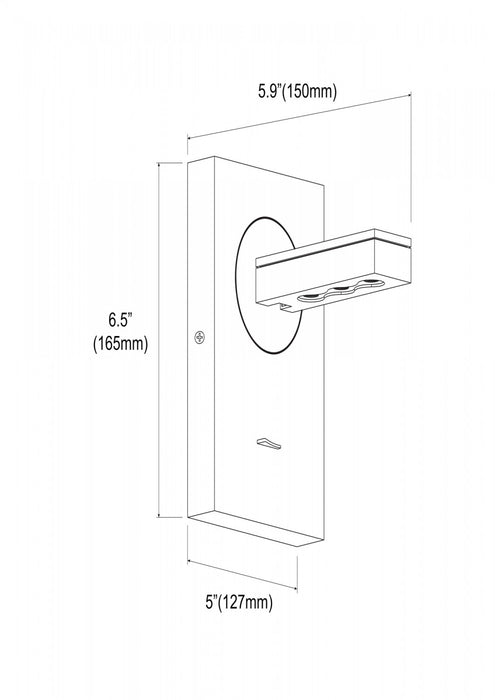 Dainolite Wynne LED Reading Lamp Silver Finish