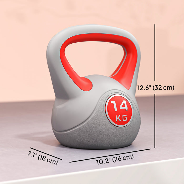 Soozier 31 lb Soft Kettlebell, Sand Filled Weight with Grip Handle, Red