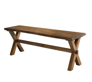 Brienne Dining Bench With Live Edge, Warm Oak Brown Dining Chair