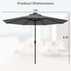 Costway 10FT Patio Solar Umbrella LED Patio Market Steel Tilt with Crank Outdoor Gray
