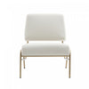 Serenity Contemporary Modern Metal Upholstered Lounge Chair in Ecru | Fauteuil lounge contemporain moderne en metal et tissu Serenity, coloris ecru