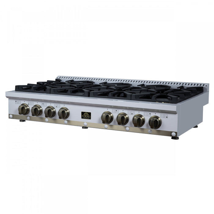 Forno Ambassador 48\" Gas Cooktop, White, 8 burners - FCTGS5799-48CPWHT