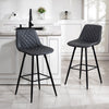 HOMCOM Bar Stools Set of 2, Counter Height, 27.25" Kitchen Stools, Black