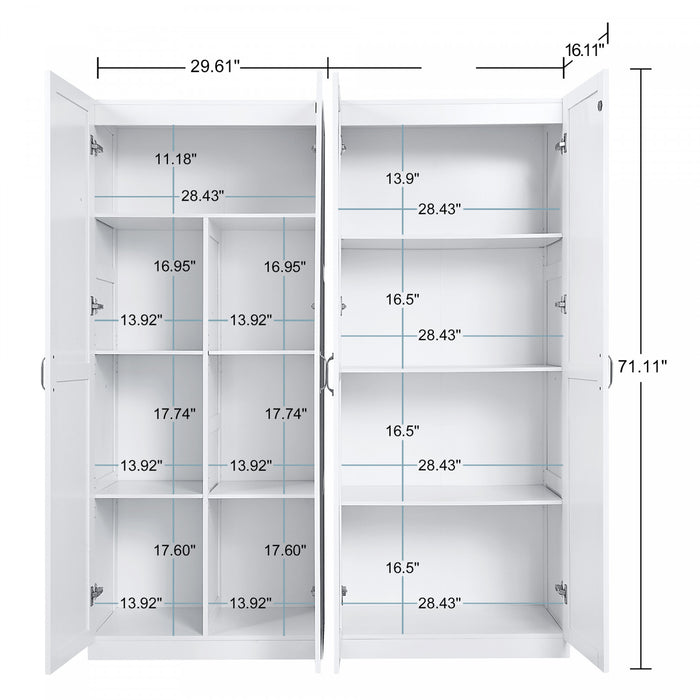 Cornelia Modern 2-Piece Wardrobe Closet in White Armoire