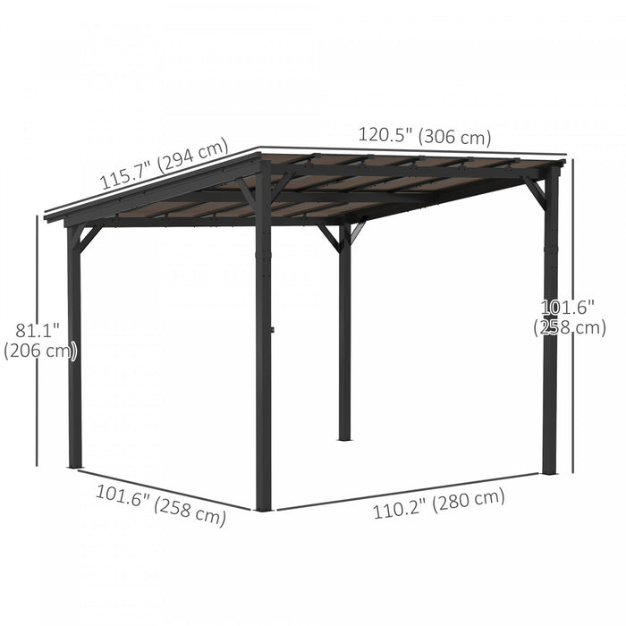 Outsunny 10' X 10' Pergola, Upf 50+ & Waterproof Polycarbonate Gazebo