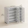 HOMCOM Narrow Shoe Cabinet for Entryway with 3 Slatted Doors, White