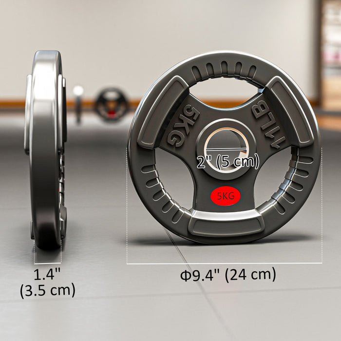 Soozier 4 x 11lbs Weight Plates Set, 2-Inch Barbell Weights Set