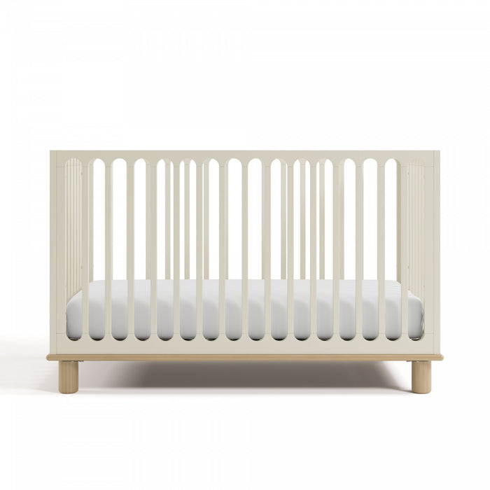 Storkcraft Sicily Deluxe 3-in-1 Convertible Crib with Bonus Toddler Guardrail - Frosted Oat/Driftwood