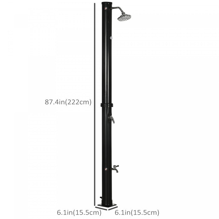 Outsunny 5.3 Gallons Solar Shower, Outdoor Shower For Backyard, Black