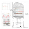 Pawhut 60" Bird Cage Open Top For Finches, Canaries, Budgies, With Rolling Stand, Removable Tray, St|Pawhut Cage A Oiseaux A Dessus Ouvert De 60" Pour Pinsons, Canaris, Perruches, Avec Support Roulant,