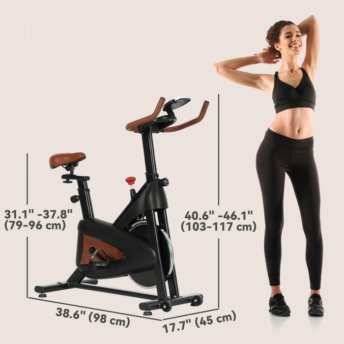 Soozier Exercise Bike, Quiet Stationary Bike w/ LCD Display, Black