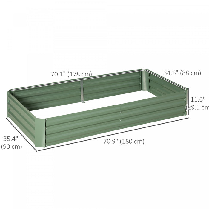 Outsunny Raised Garden Bed with 2 Trellis Tomato Cages, Light Green