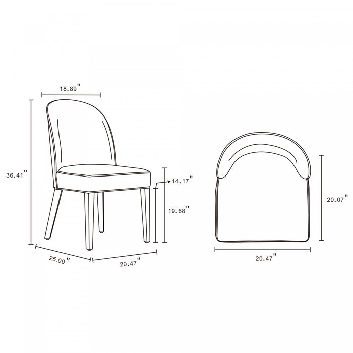 Hillman Modern Wood Upholstered Dining Chair in Blue - Set of 4