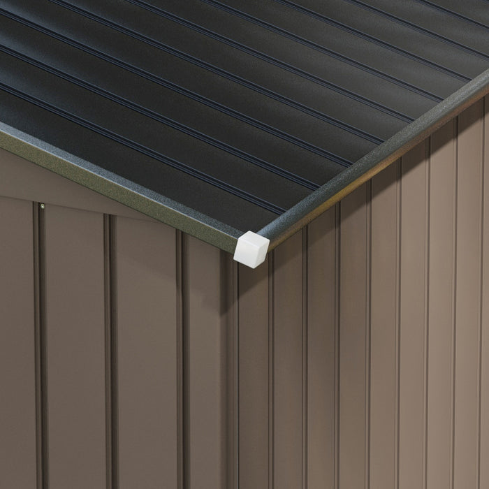 Outsunny 7' X 4' Garden Storage Shed W/ Foundation Kit And Double Doors Brown