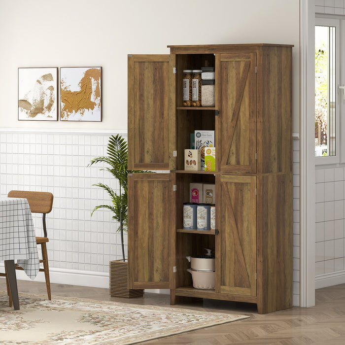 HOMCOM 72\" Freestanding Kitchen Pantry, Buffet Cabinet, Brown