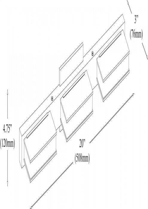 Dainolite Viola 3 Light LED Wall Vanity Light Aged Brass Finish Lamp