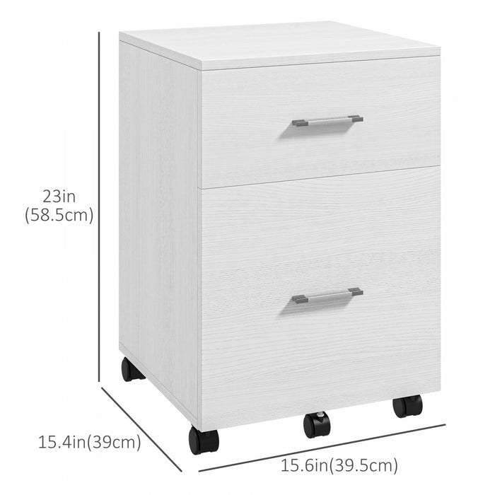 Vinsetto Filing Cabinet For Letter Or A4 Files W/ 2 Drawers Casters