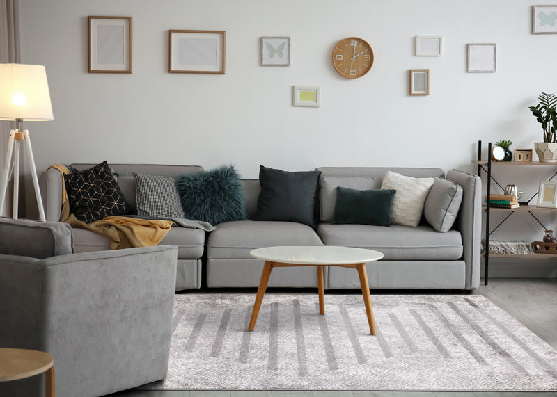 Covington Distressed Geometric Lines Indoor Area Rug - 6'7\" x 9'10\"