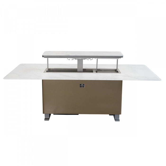 Forno Cinetico Smart Dining Table in White, 5.3 cu.ft fridge and freezer-FDTFR7044-86WHT Refrigerator