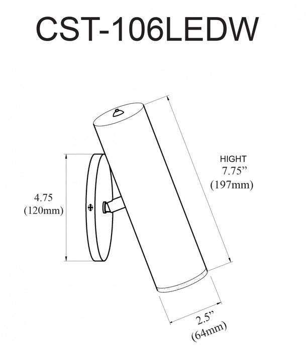 Dainolite Constance LED Wall Sconce 6w Aged Brass Frosted Acrylic Diffuser Lamp