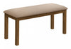 Bench Rectangular Wood Upholstered Dining Room Kitchen Entryway Brown & Beige Transitional