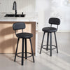 HOMCOM Bar Stools Set of 2, Swivel Counter Height Barstools Black