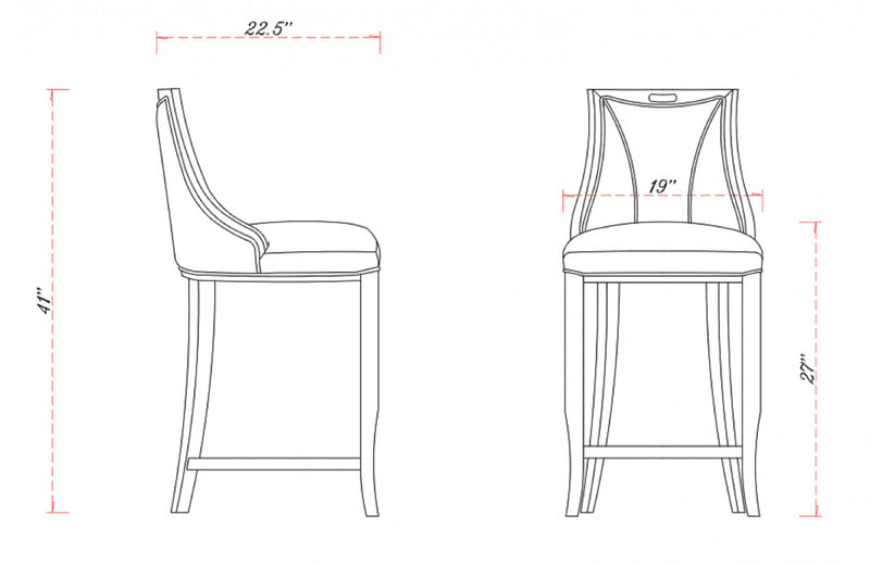 Emperor Traditional Wood Upholstered Barstool in Light Gray - Set of 2