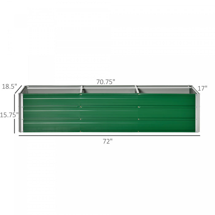 Outsunny Galvanized Raised Garden Bed, Elevated Large Metal Planter Box W/ Install Gloves For Backyard, Patio To Grow Vegetables, Herbs, And Flowers, Green
