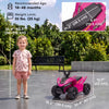 Qaba 6V Kids ATV, 4 Wheels Kids Electric Car with Handlebar Button Control, 45Mins Runtime, Max 1.2MPH, Max 55lbs Load, Kids Quad for Boys Girls 18-48 Months, Rose Red