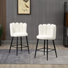 HOMCOM Bar Stools Set of 2, Counter Height Barstools with Back, Cream