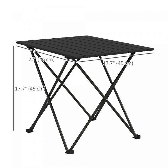 Outsunny Folding Camping Table, Portable Picnic Table With Carry Bag, Black