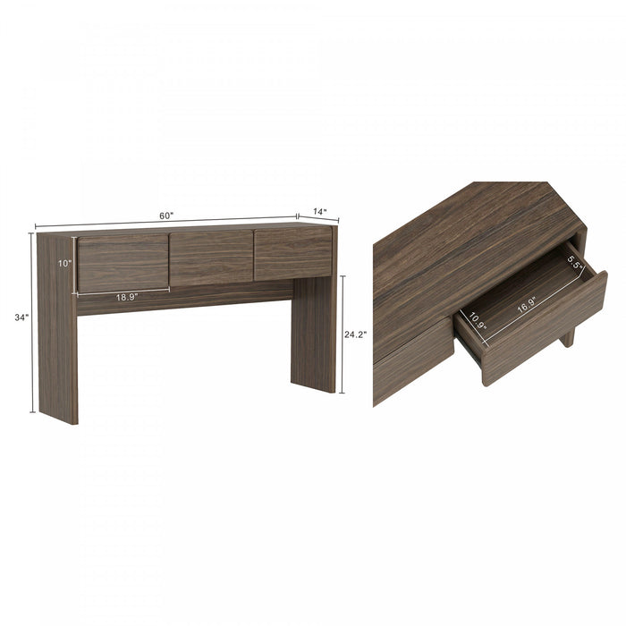 Linda Modern Console Table in Walnut Brown Hall Table