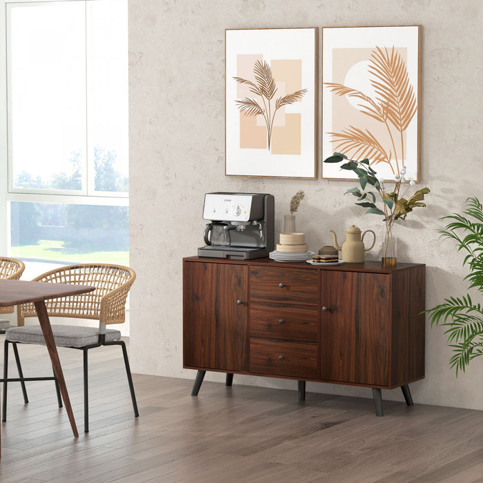 HOMCOM Kitchen Sideboard with 2 Cabinets 3 Drawers Buffet Table