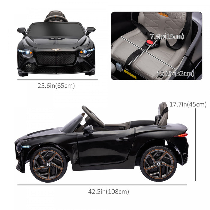 Aosom 12v Electric Powered Ride-On Car With Butterfly Doors, 3.1 Mph Kids Ride-on Toy For Boys And Girls With Remote Control, Suspension System, Horn Honking, Black