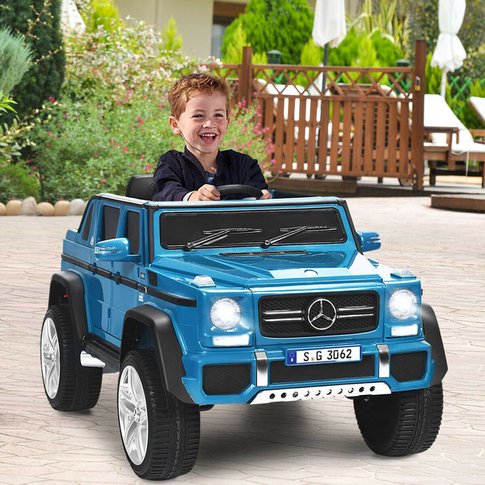 12v Licensed Mercedes-benz Kids Ride On Car Rc Motorized Vehicles W/ Trunk Navy