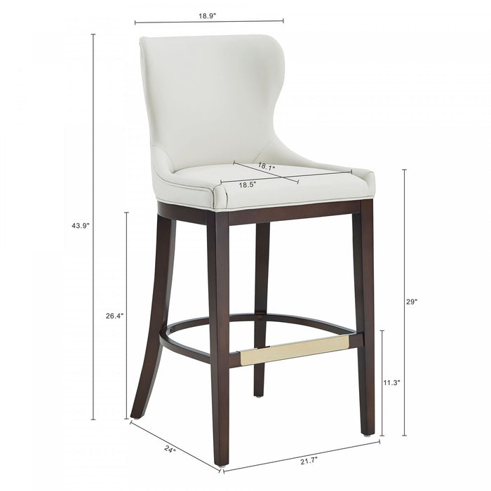 Blair Modern Wood Upholstered Barstool in White - Set of 3 Bar Stool