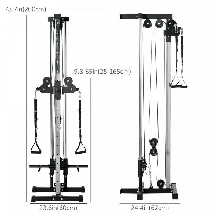Soozier Wall Mount Cable Station With 15 Positions Adjustable Dual Pulleys