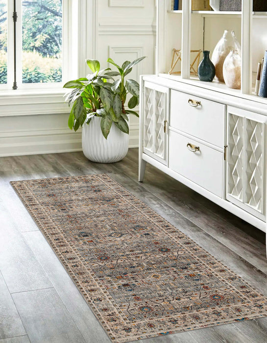 Zaina Traditional 2'6\" x 8'0\" Runner Rug in Grey Indoor Area Rug