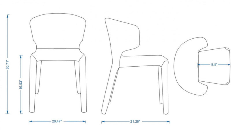 Conrad Mid-Century Modern Upholstered Dining Chair in Gray - Set of 4