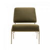 Serenity Contemporary Modern Metal Upholstered Lounge Chair in Forest Green | Fauteuil lounge contemporain moderne Serenity en metal et tissu, vert foret