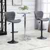 HOMCOM Bar Stools Set of 2 Adjustable Height Swivel Bar Chairs with Back