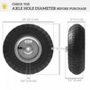 Outsunny Set of 4 Pneumatic Dolly Wheels, 10" Wheels for Cart with 3.5" Axle Bore Hole Bearings, for Barn Carts, Hose Carts, Garden Carts, Sack Trucks, Black